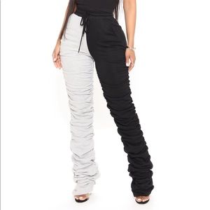 Black and Gray Stacked Pants